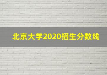 北京大学2020招生分数线