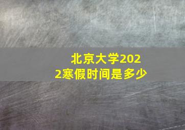 北京大学2022寒假时间是多少