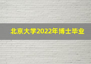 北京大学2022年博士毕业