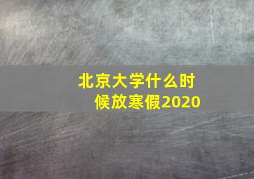 北京大学什么时候放寒假2020