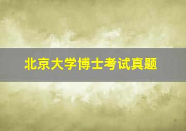 北京大学博士考试真题