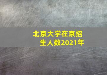 北京大学在京招生人数2021年