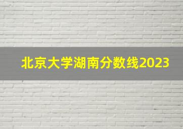 北京大学湖南分数线2023