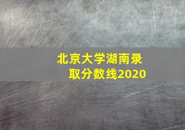 北京大学湖南录取分数线2020