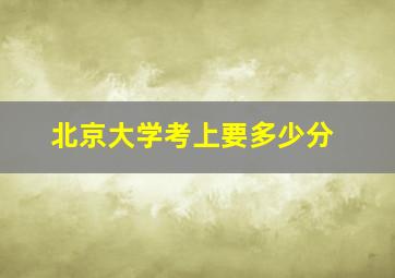 北京大学考上要多少分