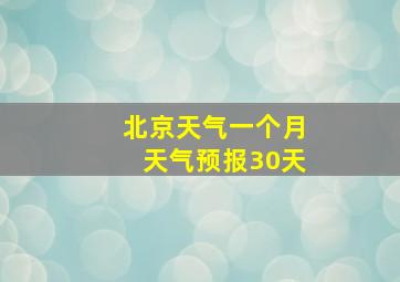 北京天气一个月天气预报30天