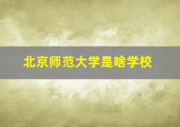 北京师范大学是啥学校