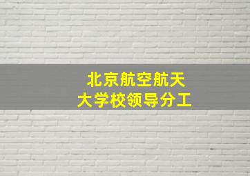 北京航空航天大学校领导分工