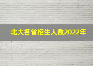 北大各省招生人数2022年