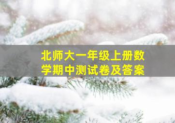 北师大一年级上册数学期中测试卷及答案