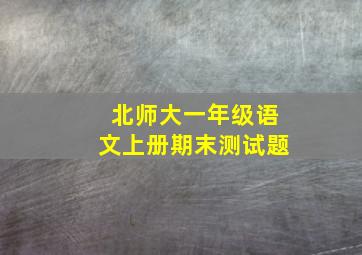 北师大一年级语文上册期末测试题