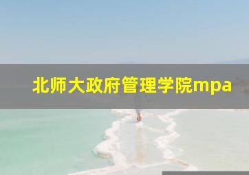 北师大政府管理学院mpa