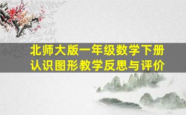 北师大版一年级数学下册认识图形教学反思与评价