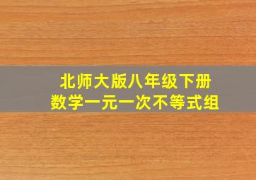 北师大版八年级下册数学一元一次不等式组