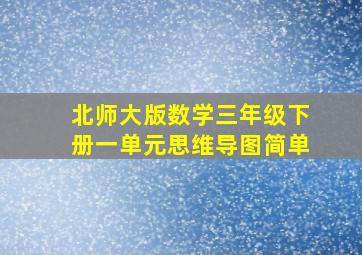 北师大版数学三年级下册一单元思维导图简单