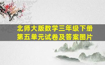 北师大版数学三年级下册第五单元试卷及答案图片