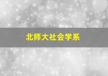 北师大社会学系