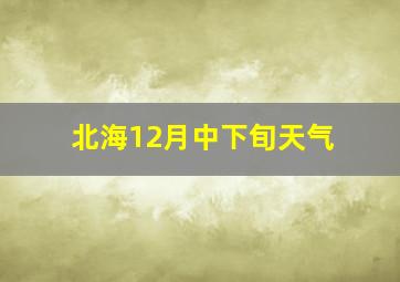 北海12月中下旬天气