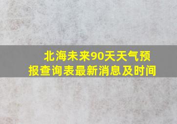 北海未来90天天气预报查询表最新消息及时间