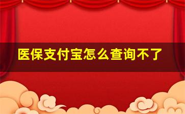 医保支付宝怎么查询不了