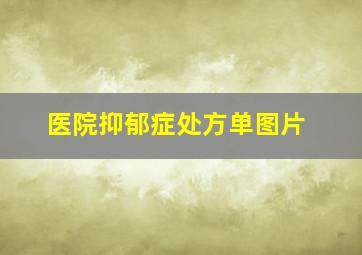 医院抑郁症处方单图片