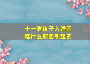 十一岁孩子入睡困难什么原因引起的