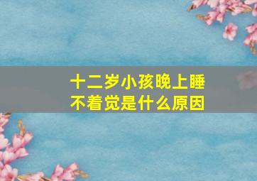 十二岁小孩晚上睡不着觉是什么原因