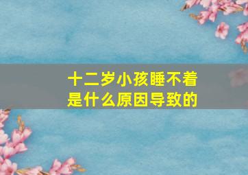 十二岁小孩睡不着是什么原因导致的