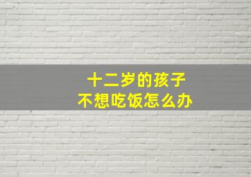 十二岁的孩子不想吃饭怎么办