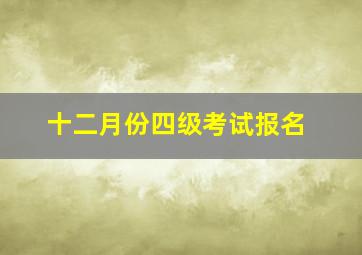 十二月份四级考试报名