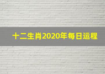 十二生肖2020年每日运程