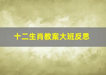 十二生肖教案大班反思