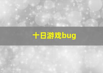 十日游戏bug