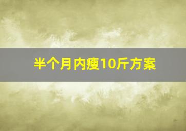 半个月内瘦10斤方案