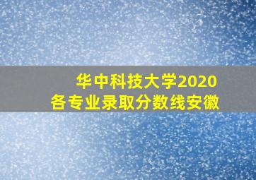 华中科技大学2020各专业录取分数线安徽