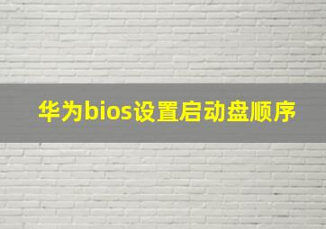 华为bios设置启动盘顺序