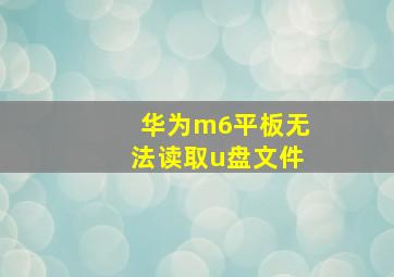 华为m6平板无法读取u盘文件