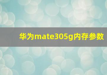 华为mate305g内存参数