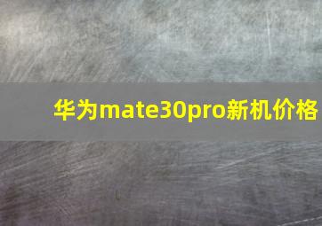 华为mate30pro新机价格