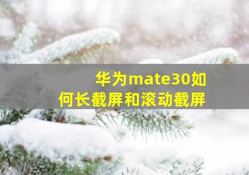 华为mate30如何长截屏和滚动截屏