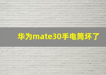 华为mate30手电筒坏了