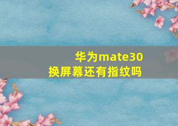 华为mate30换屏幕还有指纹吗