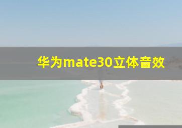 华为mate30立体音效