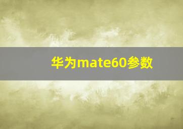 华为mate60参数