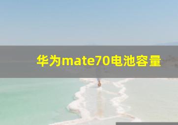 华为mate70电池容量