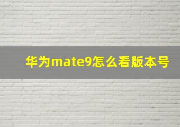 华为mate9怎么看版本号