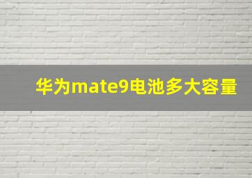 华为mate9电池多大容量