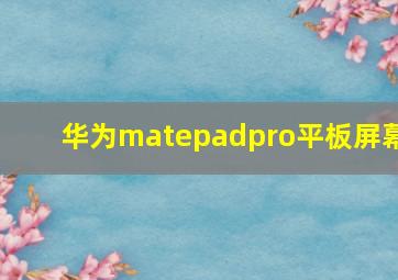 华为matepadpro平板屏幕