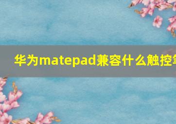 华为matepad兼容什么触控笔