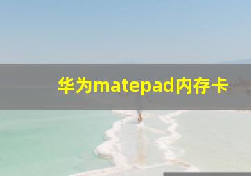 华为matepad内存卡